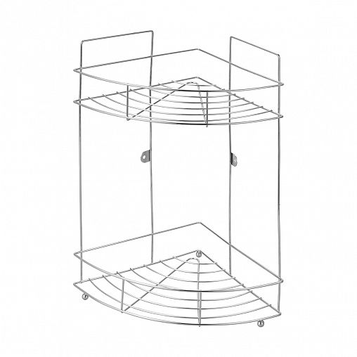 Полка для ванной угловая Рыжий кот, 2-х ярусная, 22 x 22 x 38 см фото