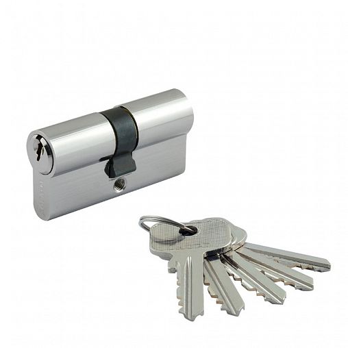 Цилиндровый механизм Нора-М STD Z Л-60 (30-30), ключ/ключ, хром фото