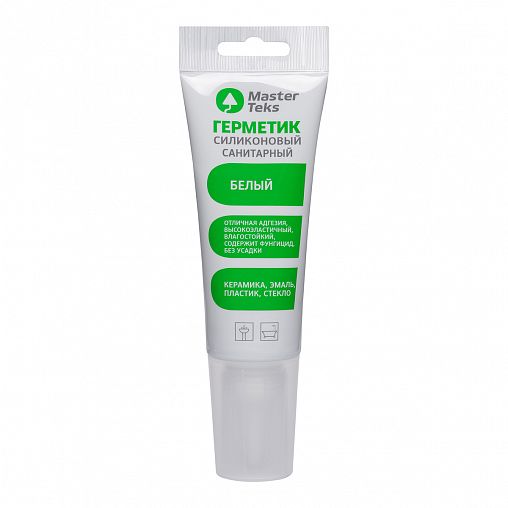 Силиконовый санитарный герметик MasterTeks Profimaster, 40 мл, белый фото