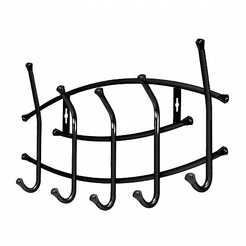Вешалка настенная Nika Премиум, 5 крючков, 44 x 30 x 8,5 см, черный фото