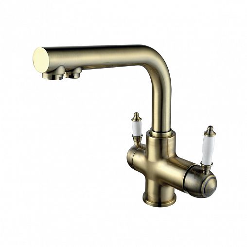 Смеситель для кухни Lemark Villa LM4861B, с подключением к фильтру, однорычажный, бронза фото
