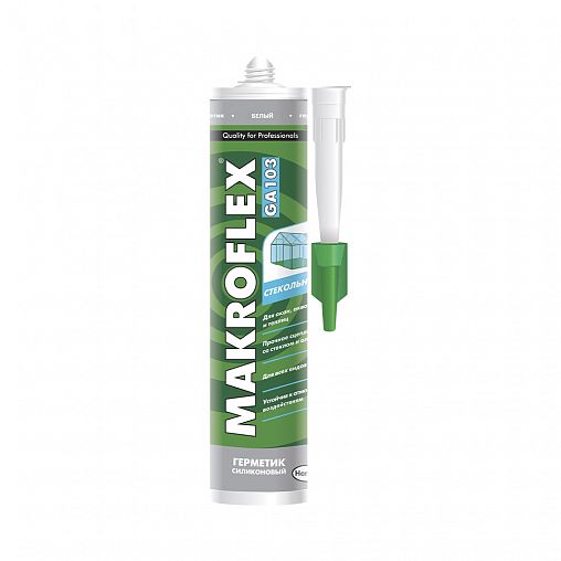 Герметик силиконовый стекольный Makroflex GA103, 300 мл, белый фото