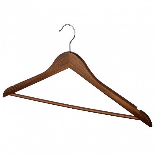 Вешалки для одежды Рыжий кот, с перекладиной, 45 x 23 x 1,2 см, коричневые, набор 5 шт фото