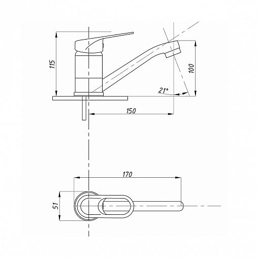 Смеситель для раковины Tsarsberg TSB-615-1207, однорычажный, хром фото
