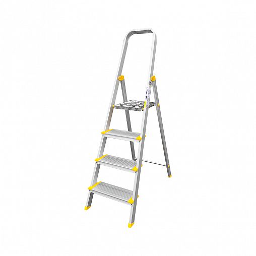 Стремянка профессиональная Alumet AS704, алюминиевая, 4 ступени, 1,55 м фото