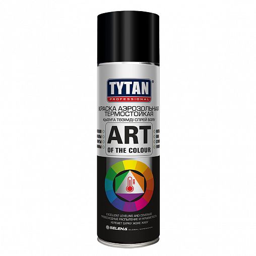Аэрозольная термостойкая эмаль Tytan Professional Art of the colour, 400 мл, черная фото