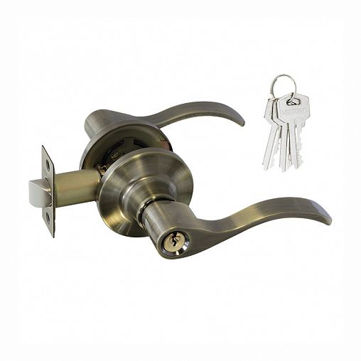 Ручка-защелка Нора-М Isparus НН-01, ключ/фиксатор, старая бронза фото