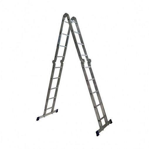 Лестница-трансформер шарнирная Alumet TL4045, алюминиевая, 2 x 4 + 2 x 5 ступеней, 2,51 - 5,2 м фото