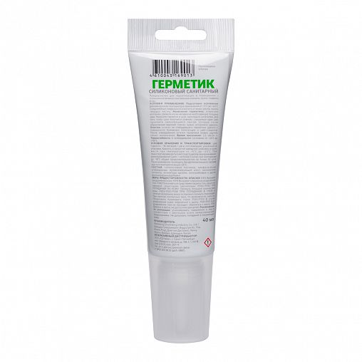 Силиконовый санитарный герметик MasterTeks Profimaster, 40 мл, белый фото