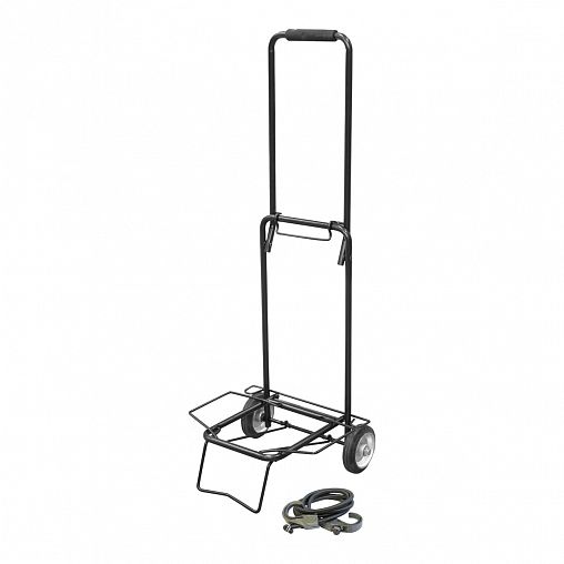 Тележка хозяйственная Рыжий кот, металлические колеса, 31 x 36 x 88 см, до 25 кг, черная фото