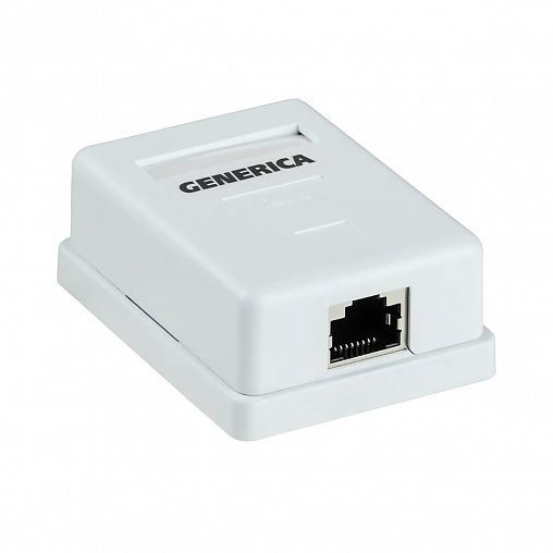 Розетка компьютерная накладная RJ45 Generica, категория 5Е FTP фото
