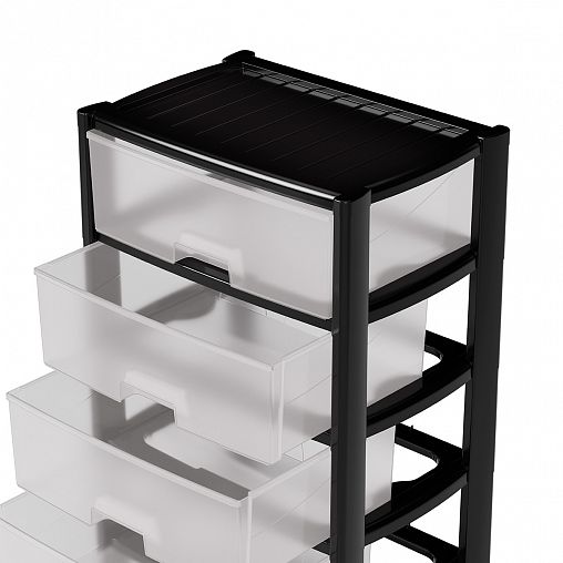 Комод пятисекционный Альтернатива Колорит, 56 x 39 x 100 см, черный фото