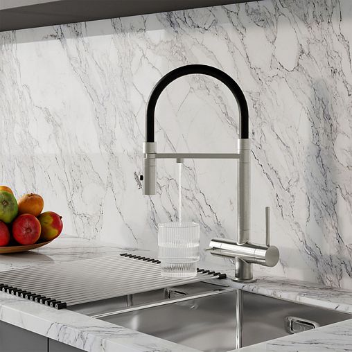 Смеситель для кухни IDDIS Ace, с гибким изливом и подключением к фильтру, сатин фото