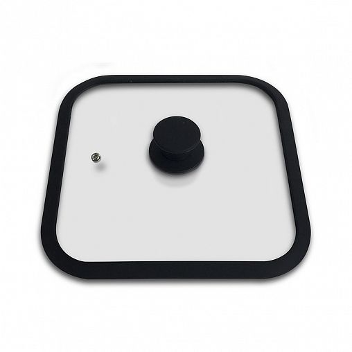 Крышка стеклянная Mallony Quadrato, силиконовый ободок, паровыпуск, 28 x 28 см фото