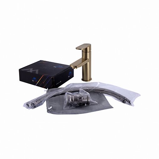 Смеситель для раковины с коротким изливом Fashun A51120-21, бронза фото