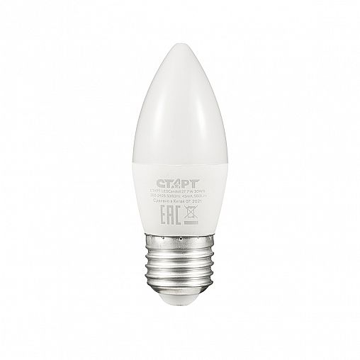 Лампа светодиодная LED Старт ECO Свеча, E27, 7 Вт, 2700 K, теплый свет фото