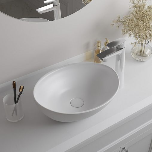 Раковина накладная Iddis Cloud, 35,5 x 41 x 14,5 см, белая фото