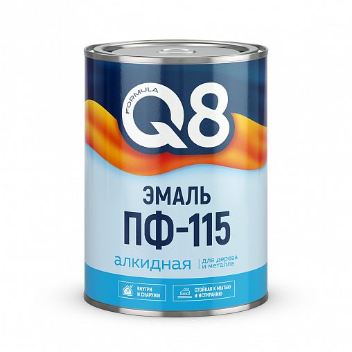 Эмаль ПФ-115 алкидная Formula Q8, глянцевая, 0,8 кг, голубая фото