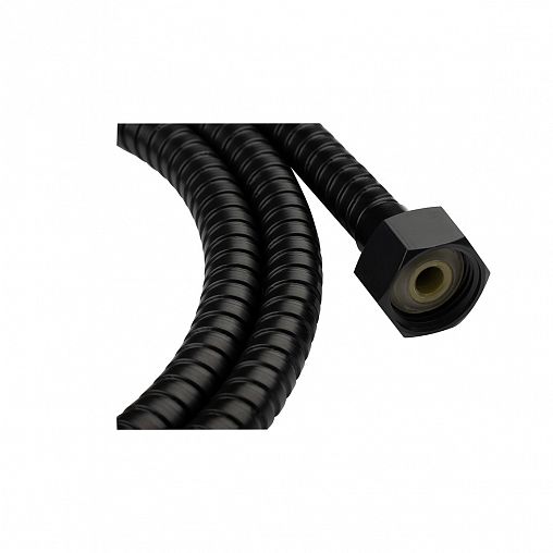 Шланг для душа Рыжий кот, нержавеющая сталь, 1,5 м, черный фото