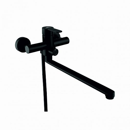 Смеситель для ванны с душем Fashun A52201-7, с длинным изливом, черный фото