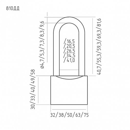Замок навесной Нора-М ЗН-810дд 38 мм, 3 ключа фото