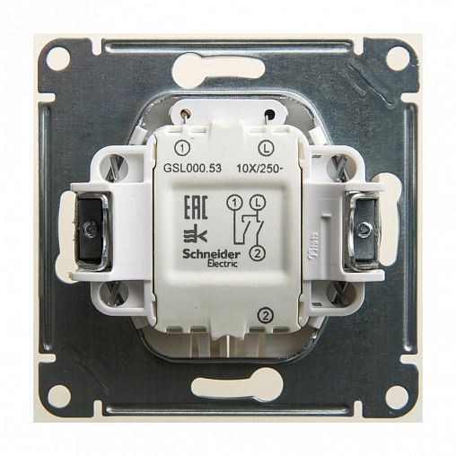 Выключатель 2-клавишный Systeme (Schneider) Electric Glossa, встраиваемый, с подсв., перламутр фото