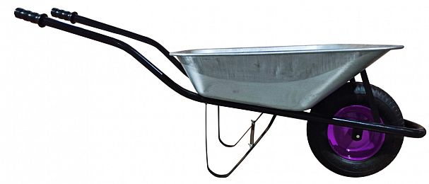 Тачка одноколесная строительно-садовая, 90 л, пневматическое колесо фото