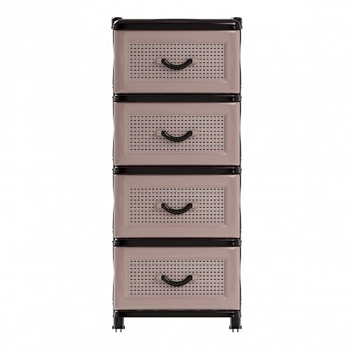 Комод четырехсекционный Альтернатива, 48 x 38 x 98 см, коричневый фото