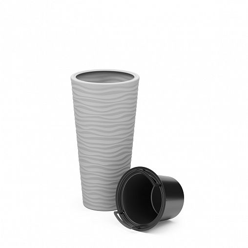 Кашпо напольное Альтернатива Оазис, с внутренним горшком, 25 л, серое фото