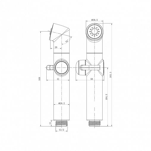 Лейка для гигиенического душа Lemark LM8075BL, черный фото