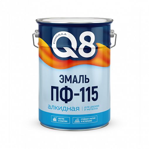 Эмаль ПФ-115 алкидная Formula Q8, глянцевая, 5,5 кг, зеленая фото