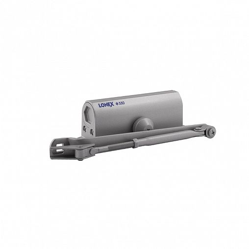 Доводчик дверной Lonex 330, для дверей 50 - 120 кг, серый фото