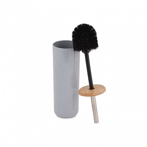 Ершик для унитаза Альтернатива Бамбук, с подставкой, серый фото