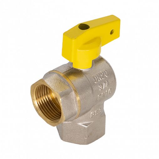 Кран шаровой для газа угловой СТМ Газ 1/2" г/г, бабочка фото