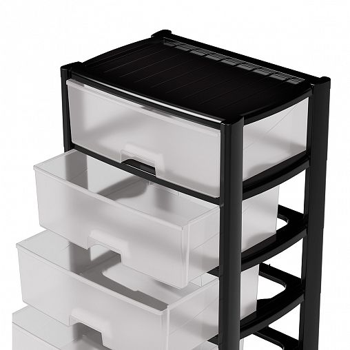 Комод четырехсекционный Альтернатива Колорит, 56 x 39 x 81 см, черный фото