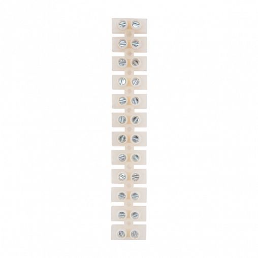 Колодка клеммная винтовая Rexant KВ-12, 16 А, 4 - 12 мм², полиэтилен, белая фото