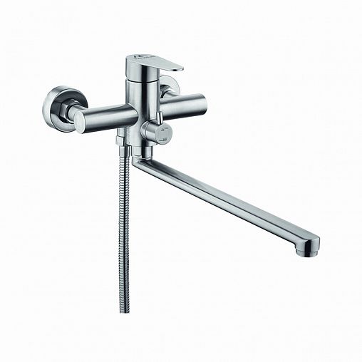 Смеситель для ванны с душем Fashun A52215, с длинным изливом, сатин фото