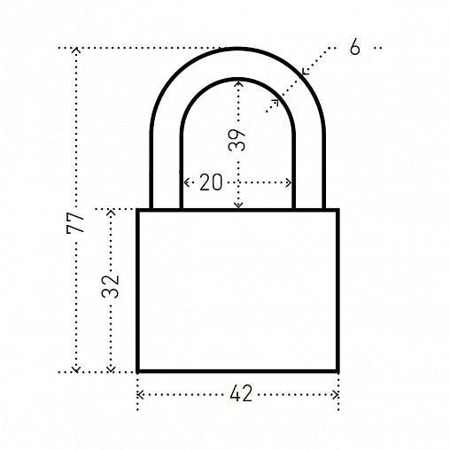 Замок навесной для чемоданов Аллюр ВС1Л-20, d 2,8 мм, 2 ключа, оранжевый фото