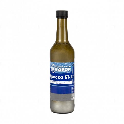 Краска быстросохнущая БТ-177 по металлу Krafor, 0,5 л, бронзовая фото
