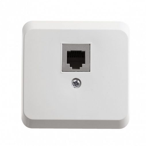 Розетка телефонная RJ11 Systeme (Schneider) Electric Этюд TELA-001B, накладная, белая фото