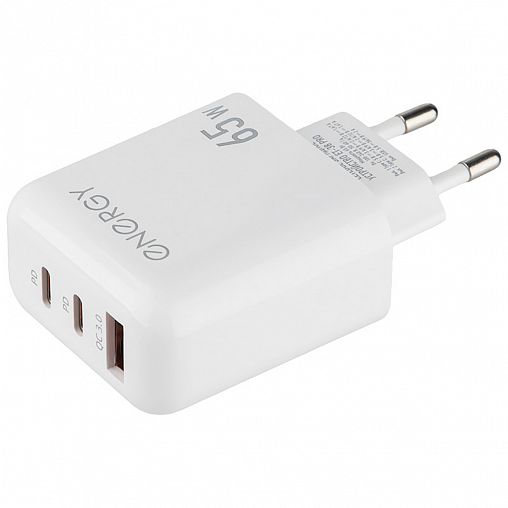 Сетевое зарядное устройство Energy ET-38 PRO, USB - Type-C - Type-C, 3 А, белое фото