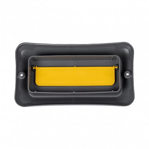 Почтовый ящик Цикл Стандарт, с пластиковой защелкой и накладкой, серый/желтый фото