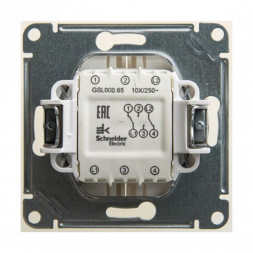 Переключатель 2-клавишный Systeme (Schneider) Electric Glossa, встраиваемый, перламутр фото