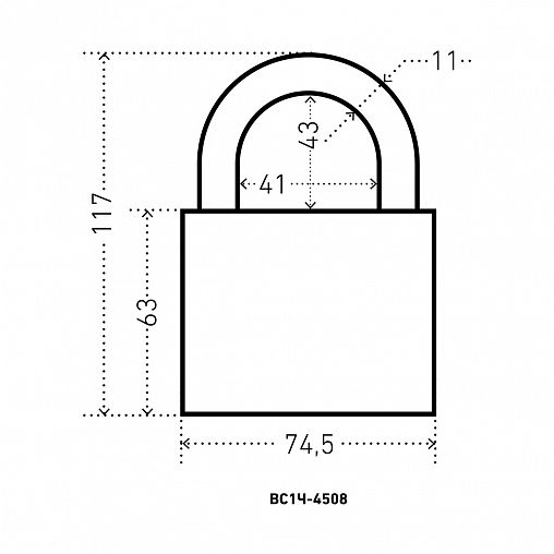Замок навесной Аллюр ВС1Ч-4508, d 11 мм, 5 ключей фото