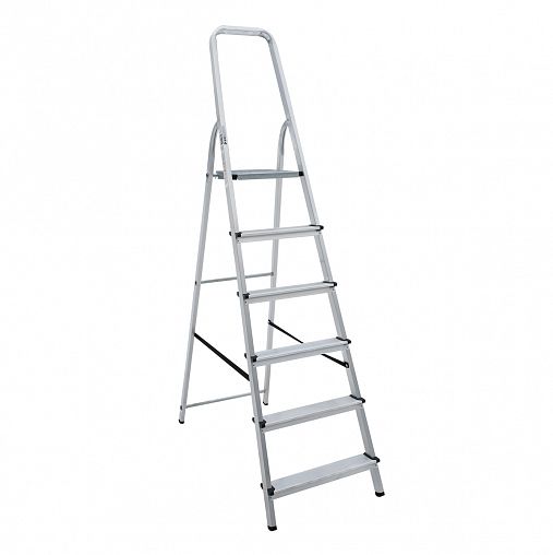 Стремянка Новая высота NV 1110, алюминиевая, 6 ступеней, 1,97 м фото