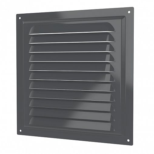 Решетка вентиляционная Era 2020МЭ Gray, эмалированная сталь, 200 x 200 мм фото