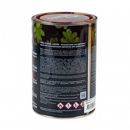 Декоративная пропитка для дерева Veres Classic Lazura №17, матовая, 0,9 л, золотой бор фото