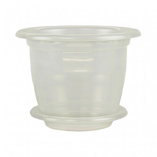 Горшок для орхидей Альтернатива, с поддоном, 2 л, прозрачный фото