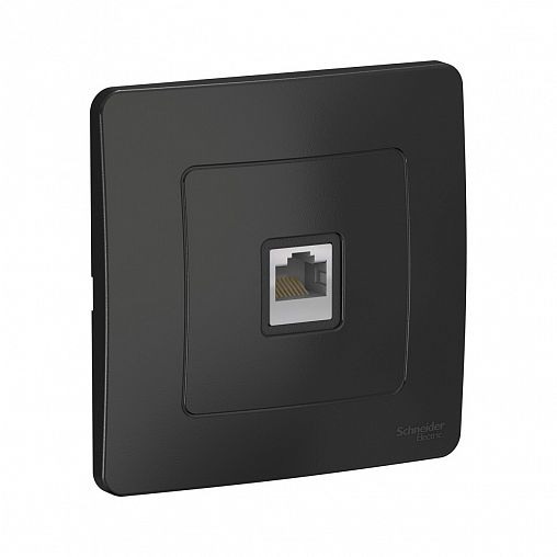 Розетка компьютерная RJ45 Systeme (Schneider) Electric Blanca, встраиваемая, антрацит фото