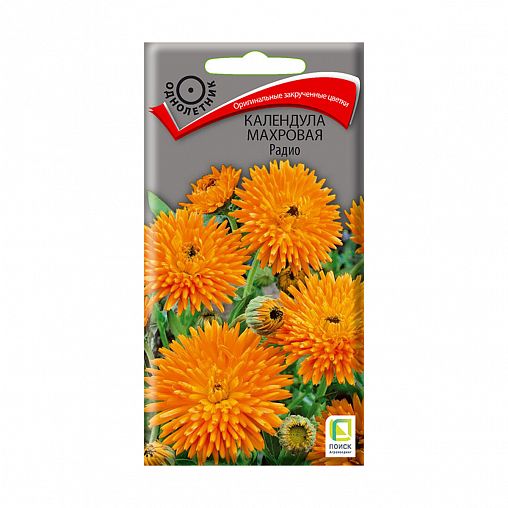 Семена цветов Календула Махровая Радио Поиск, 1 г фото